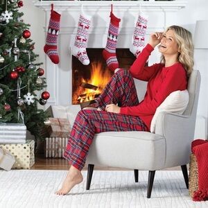 Pajamagram Women’s Steward Thermal Top and Flannel Pants